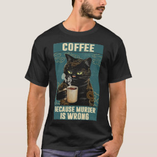 Camiseta Café Gato Negro Porque Assassinato É Um Gif Engr