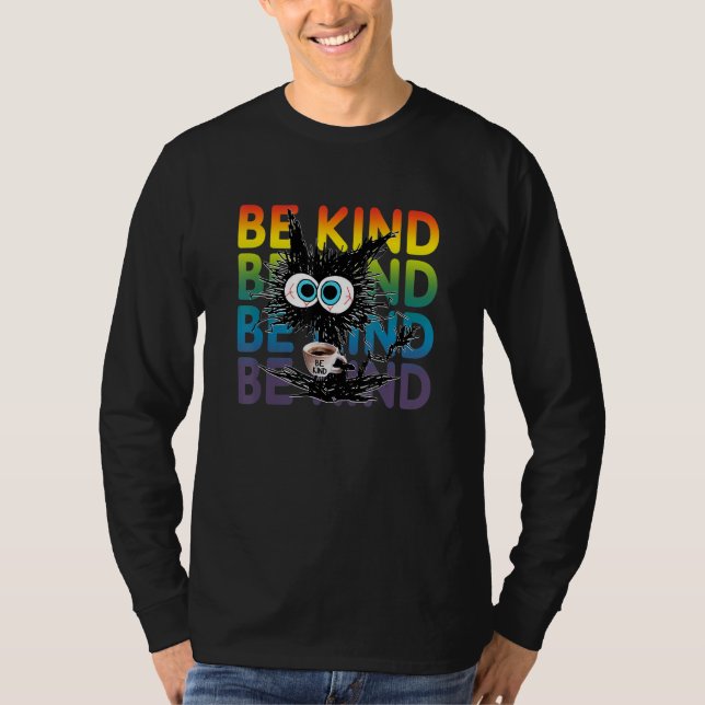 Camiseta Café Gato Negro Seja Bonito (Frente)