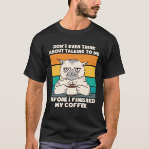 Camiseta Café Gato Odeio Roupa de Café Pessoas