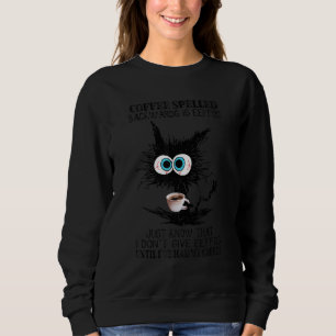 Camiseta Café Gato Preto Espelhado Para Trás É Eef