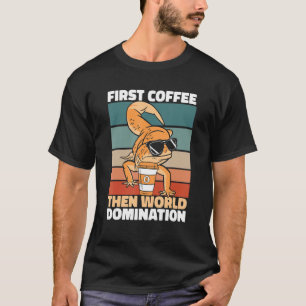 Camiseta Café Gecko Retroativo Óculos de sol Lizard Réptil