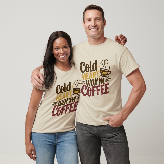 Camiseta Café gelado, coração, arte (Unissex)