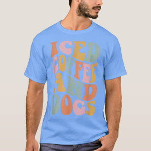 Camiseta Café gelado e cães Retro Vintage engraçado