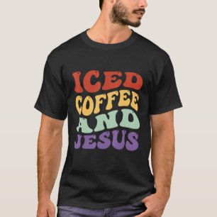 Camiseta Café Gelado E Jesus retro vintage Mulheres Cristãs