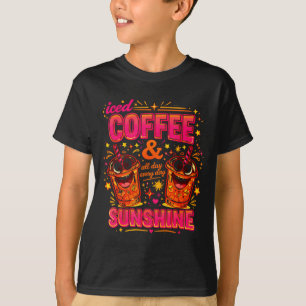 Camiseta Café gelado engraçado sol verão vibrações cafeína
