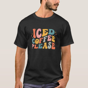 Camiseta Café Gelado Por Favor Rosto Sorridente Gráfico Gro