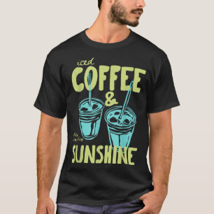 Camiseta Café Gelado Retrô e Vibrações de Verão Ensolarado