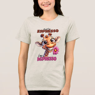 Camiseta Café girafa engraçada, palavra de arte espresso