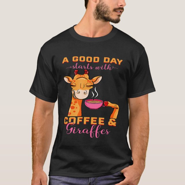 Camiseta Café Girafa Mug Animal Cappucccino Espresso Bean (Frente)