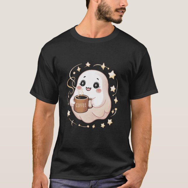 Camiseta Café Halloween Spooky Caffeine Coffeeholy Trick (Frente)