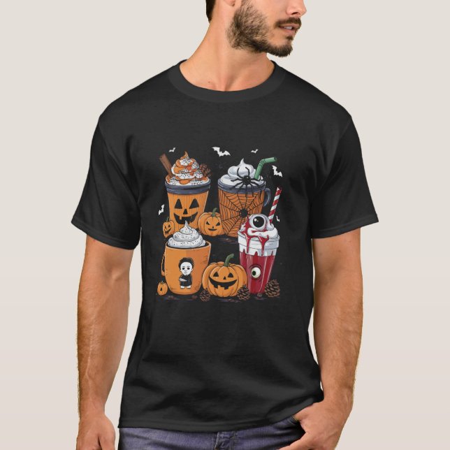 Camiseta Café Halloween Spooky Caffeine Coffeeholy Trick (Frente)
