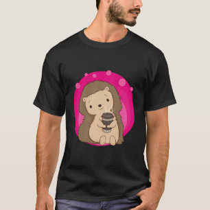 Camiseta Café Hedgehog Segunda-Feira Gabinete Animais Pregu