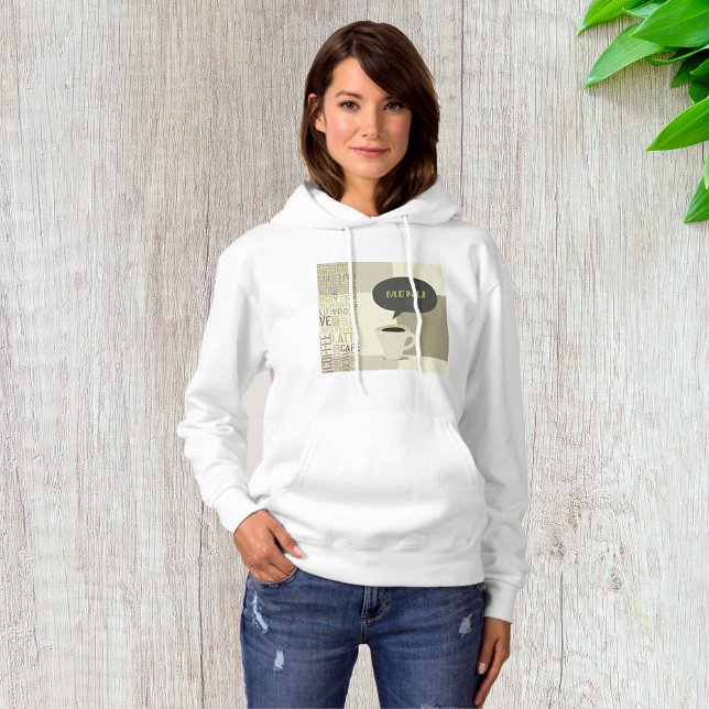 Camiseta Café House Menu Womens Hoodie (Criador carregado)