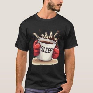 Camiseta Café Knockout Café de boxe engraçado vs. Sono