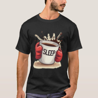 Camiseta Café Knockout | Café de boxe engraçado vs. Sono