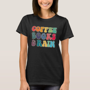 Camiseta Café Livros e Chuva