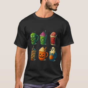 Camiseta Café Louco De Halloween Bebe Mug Cute Assustador