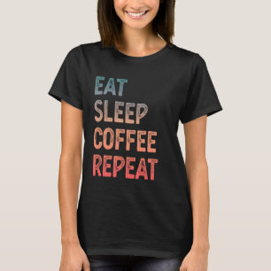 Camiseta Café Lover Vintage Comer Café Repetição