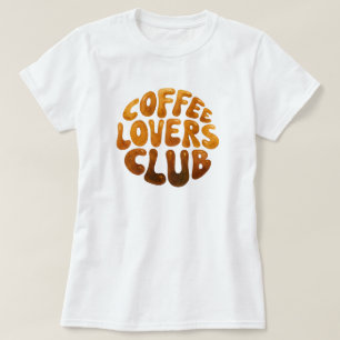 Camiseta Café Lovers Club Wall Art, Tipografia Whimsic