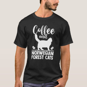 Camiseta Café Mãe de Gato Café e Gatos da Floresta Noruegu