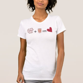 Camiseta Café Mais Gato Igual a Coração