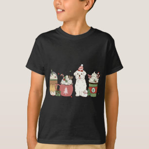 Camiseta Café Maltês Latino de inverno Cachorro de Natal Mã