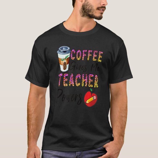 Camiseta Café Me Dá Competências De Professora De Volta À E (Frente)