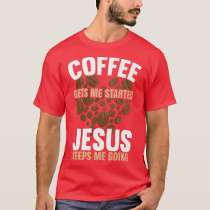 Camiseta Café Me Dá Energia Jesus Me Mantém Irritado Engraç