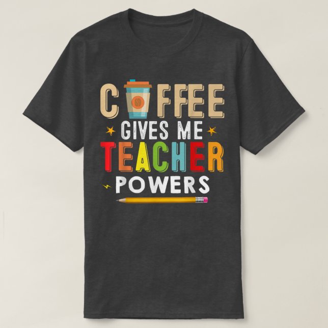 Camiseta Café Me Dá Ensino Envolve Professora Engraçada Pro (Frente do Design)