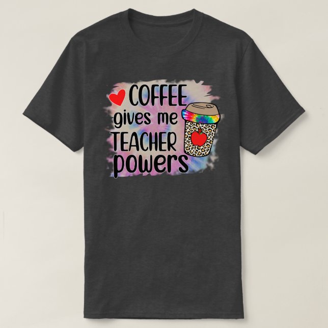 Camiseta café me dá poderes para professor (Frente do Design)