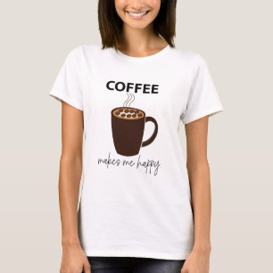 Camiseta Café Me Faz Feliz Café