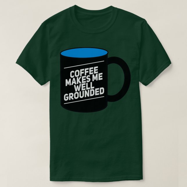 Camiseta Café me torna preto e caneca azul bem esmerilada (Frente do Design)