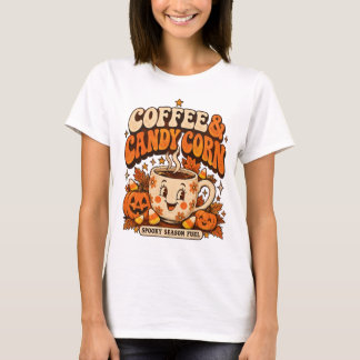 Camiseta Café & Milho de Candeia Fofo Halloween