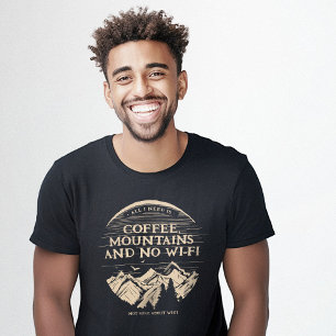Camiseta Café monta Wi-Fi Engraçado