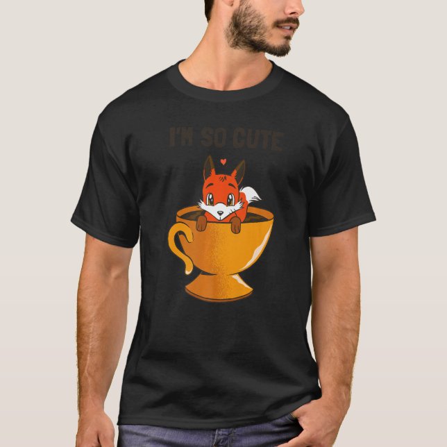Camiseta Café Mug Heart Sweet Kinder Fox (Frente)