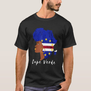 Camiseta Café Mulher cabo-verdiano Raízes verdianas mapeia 
