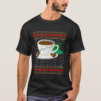 Camiseta Café Natal Luzes de Natal Feias Papais noeis De Es