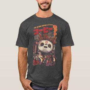 Camiseta Café Negro Magia Kaiju Monstro Arte Japonesa