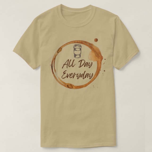 Camiseta Café o dia todo (Frente do Design)