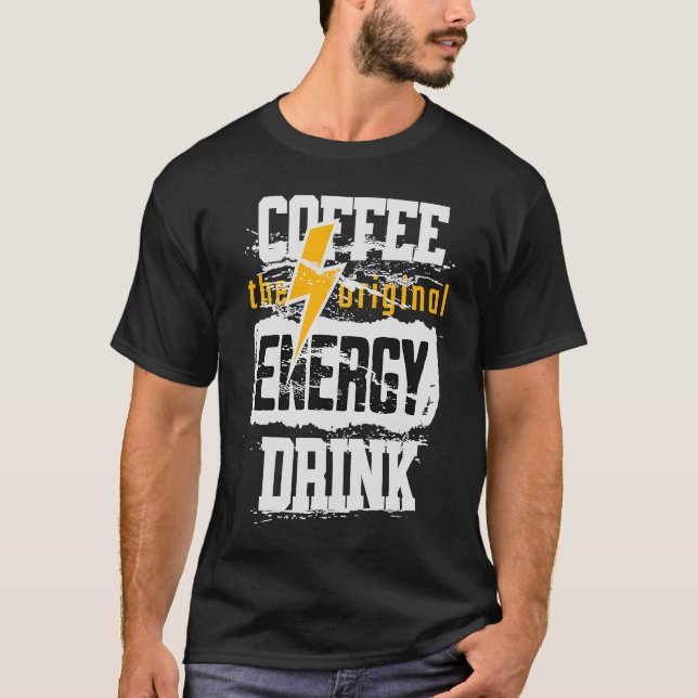 Camiseta Café O Relâmpago De Energia Original (Frente)