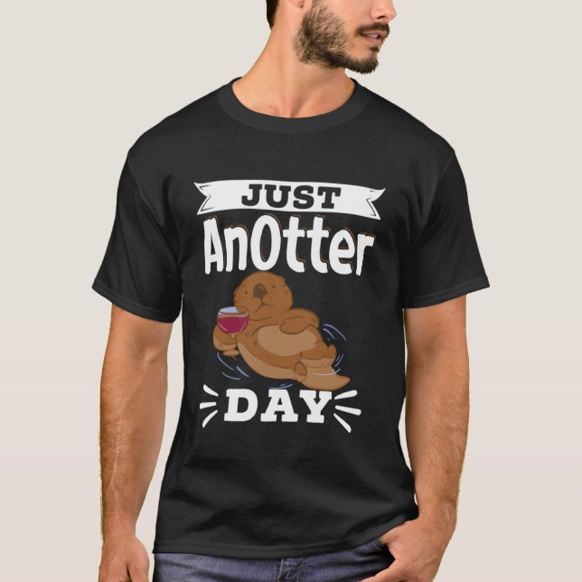 Camiseta Café Otter Apenas Um Bebendo De Cafeína De Dia Pos (Frente)