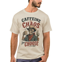 Café ou Caos Cowboy Esqueleto 
