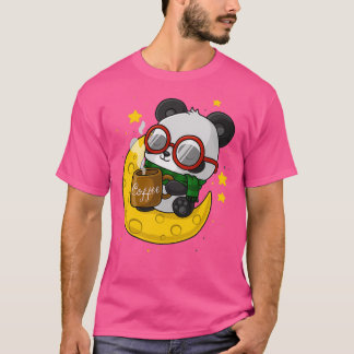 Camiseta Café Panda - Panda Fofa na Lua