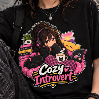 Camiseta Café para Introvertidos Aconchegantes