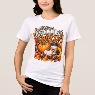 Camiseta Café Personalizado de Abóbora Selvagem de Outono