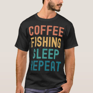 Camiseta Café Pesca Sono Repetir - Divertido Presente de Pe