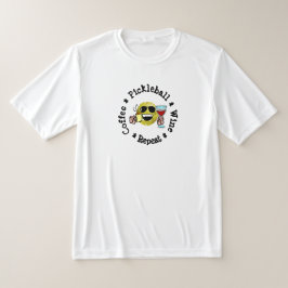 Camiseta Café, Pickleball, Vinho, Repetir