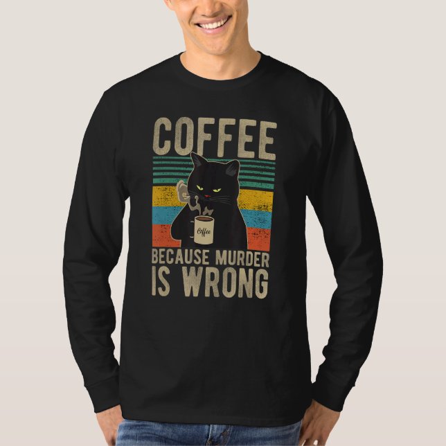 Camiseta Café porque assassinato é café de gato feminino er (Frente)