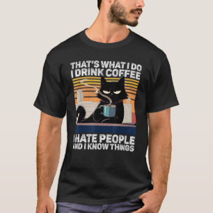 Camiseta Café Porque Assassinato É Errado Gato Preto Engraç