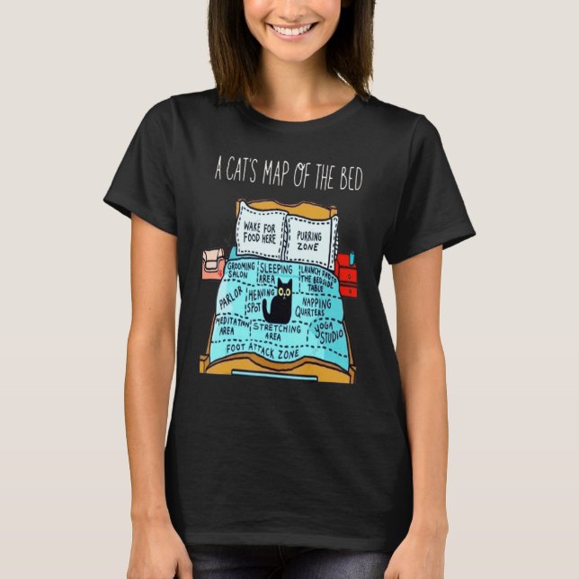 Camiseta Café porque assassinato é errado mapa de gato da c (Frente)